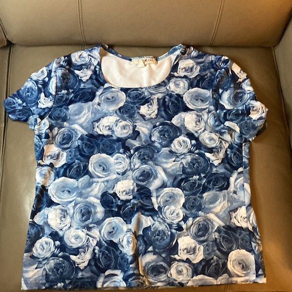 💐Como * y2k denim blue rose tee - Picture 2 of 6
